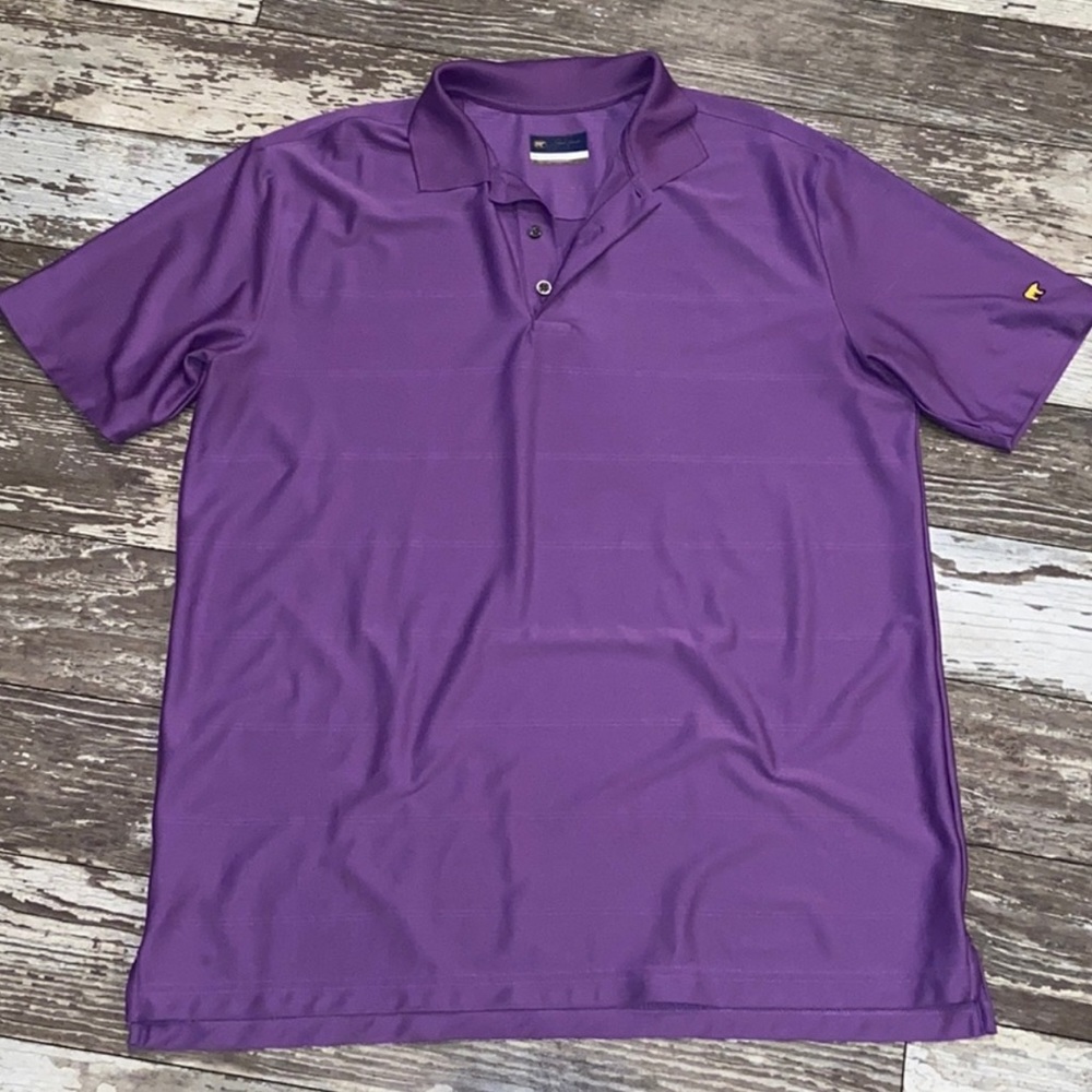 Jack Nicklaus Mens Large StayDri Purple Striped Polo